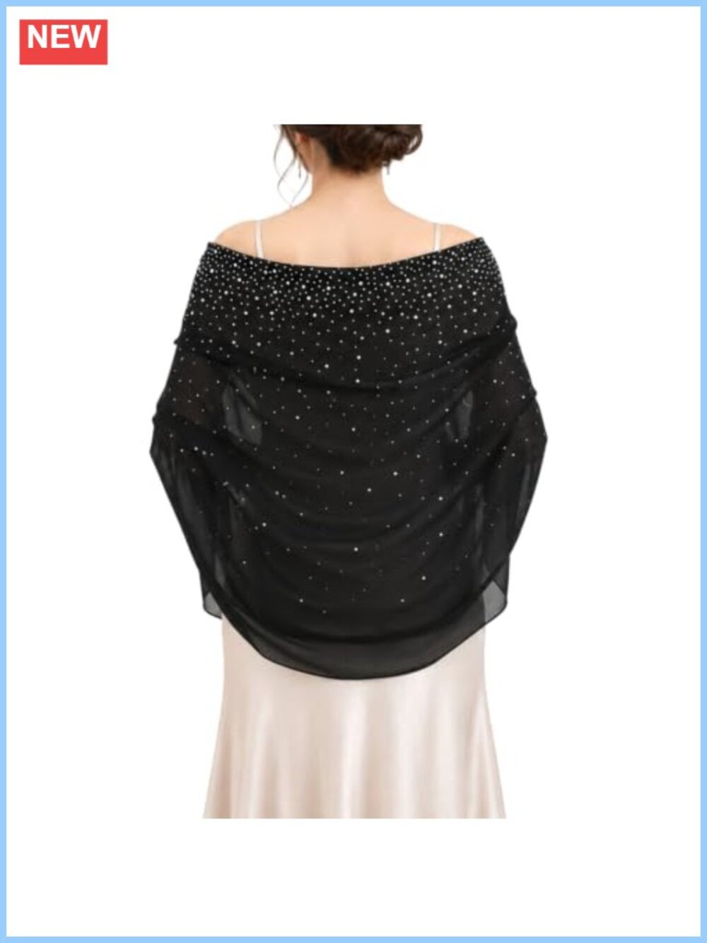 Chiffon Evening Shawl Wrap Rhinestone Sequin for Weddings